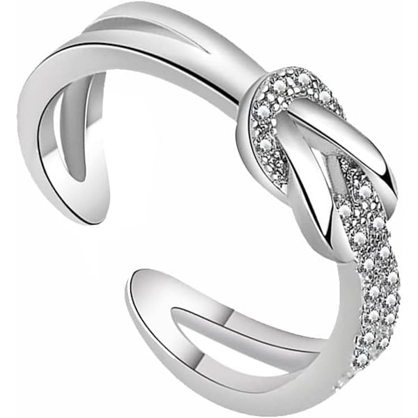 Min bästa väns knut ring silver ring justerbar vänskapsring med kort