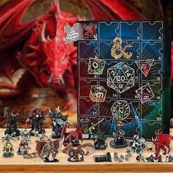 Dungeons & Dragons Adventskalender 2024 Jul 24 Dagers Nedtelling Spillfigurer Dukkemodell Leke Overraskelsesgave ( )