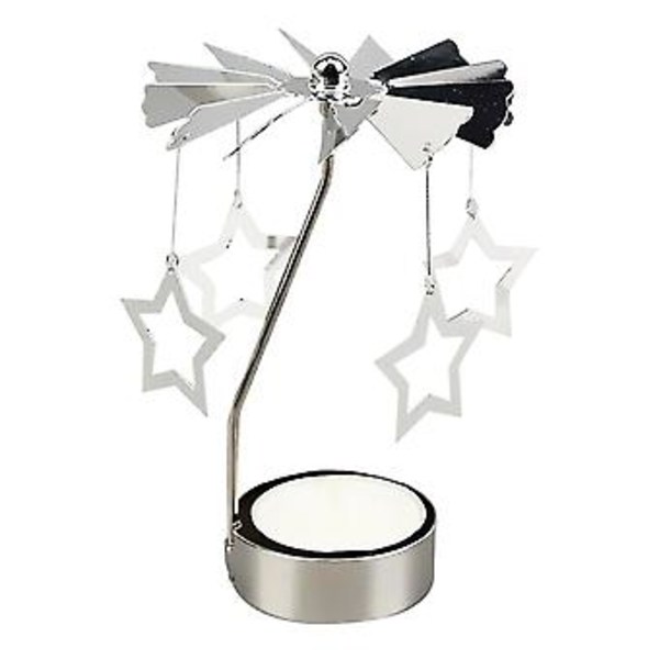 Roterende Spinnende Te-lyslys Metal Te-lyslys Holder Karusell Hjemmeinnredning Gave (Stjerne)