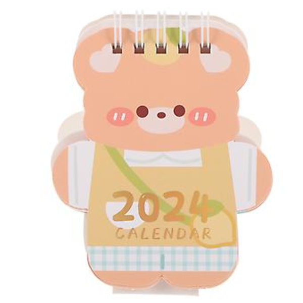 Mini Skrivbords kalender Cartoon Mini Kalender Ornament 2024 År Liten Kalender Dekoration