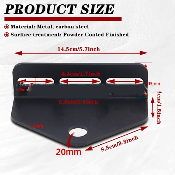 1 stk. Universal Zero Turn Gressklipper Hitch, Heavy Duty Monteringsbrakett, 4.