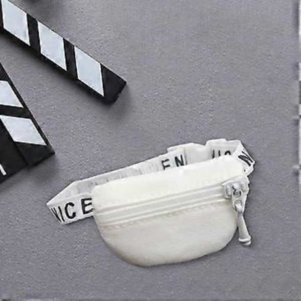 1:6 1:12 Docka Crossbody Midjeväska Modell Miniatyrscen Simulerade DIY-projekt för Dockor Älva Trädgård Dockhus Tillbehör (Vit)