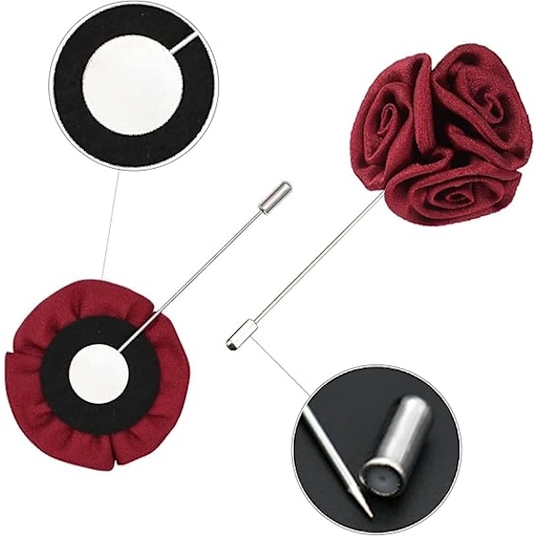 B-Rose Blomma Lapel Nål Bröllop Fest Corsage Män Man Boutonniere