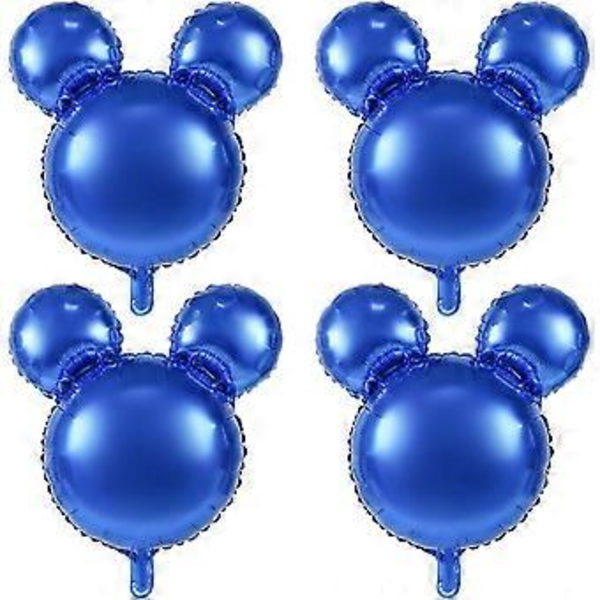 4 stk Mus Hodefoljeballonger, 24'' Mus Mylar Ballong for Bursdagsfestdekorasjoner Jumbo Mus Hodefoljeballonger Festgaver Forbruksvarer