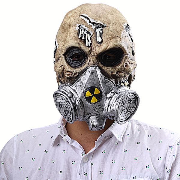 Halloween Horror Biokemisk Gasmask Skalleöverdrag Latexmasker