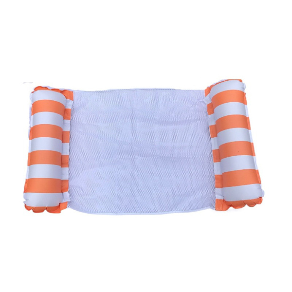 Uppblåsbar hängmattsluftmadrass Hängmattsmadrass Fällbar pool flytande säng Vattensoffa Simbassäng Lounge Badmadrass Flytande säng för vuxna (Orange)