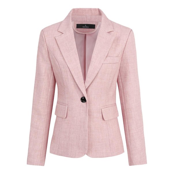 Yynuda Womens 2-piece Office Lady Slim Fit Business Suit (blazer + Trousers) Pink XL