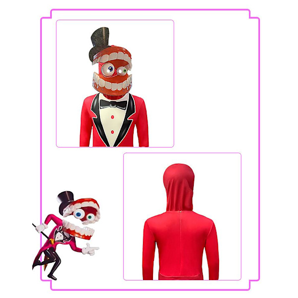 Fantastiska digitala cirkus cosplay-dräkt digital cirkus cosplay unisex komplett set karneval festdräkt för barn julklapp Caine 110