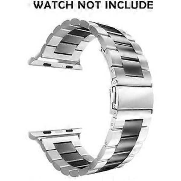 Kompatibel med Apple Watch Remmer Bytte Rustfritt Stål Metall Rem - Midt Svart 38-40mm