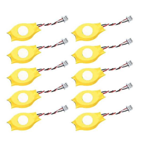 10 stk. Notebook Bios Cmos Laptop Cr2032 med 3 ledninger 3pin knapbatteri