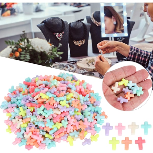 100 stk. Kryssperler Religiøse Chunky Ornament Akryl Chunky Candy Color