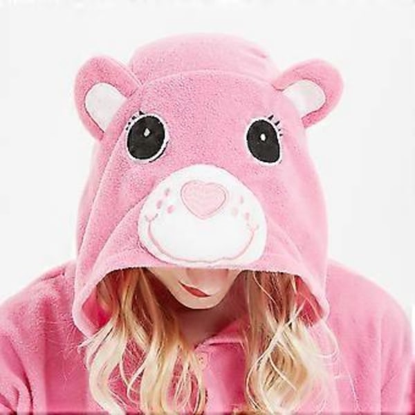 Vuxen Björn Onesie Pyjamas Cosplay Djur Hemmakläder Sovkläder Jumpsuit Kostym För Kvinnor Män (M Rosaröd)