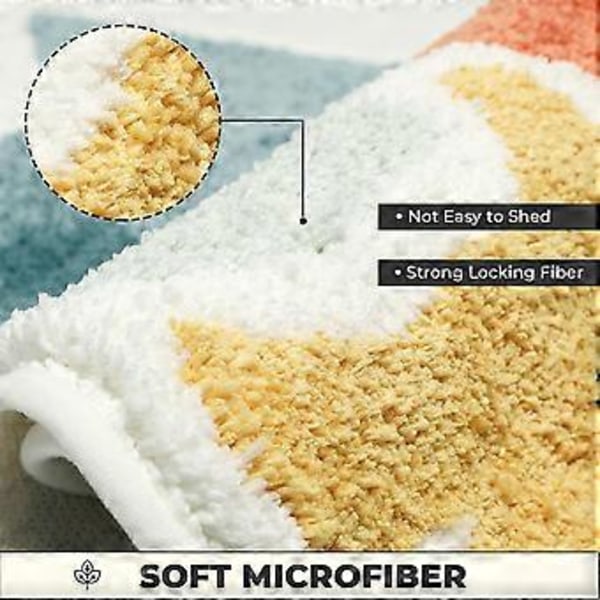 Blomstrete Baderomsmatte Superabsorberende og Tykk Mikrofiber Sklisikker Badematte Maskinvaskbar og Røff Badekarpett for Baderom, Soverom og Stue