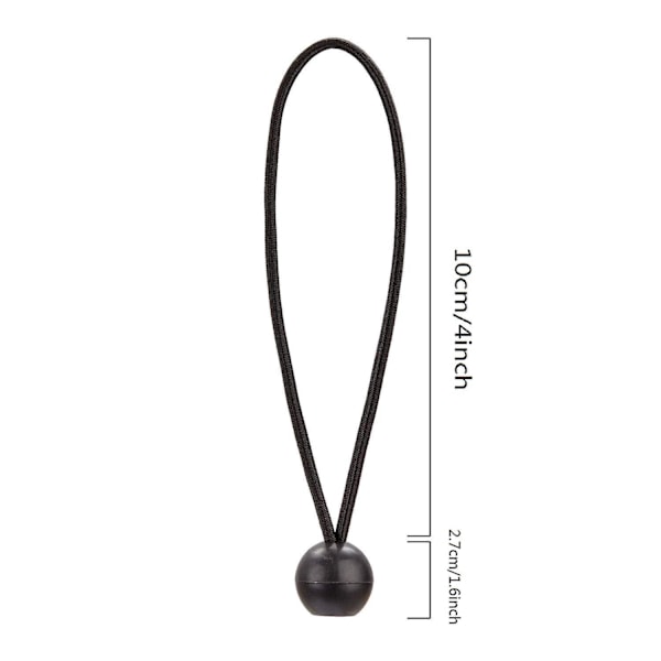50 stk. Bold Bungee-Snore Elastiske Snore Spændere Med Bold Til Aw