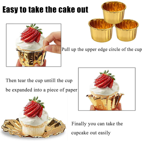 50 stk. folie bagekopper, cupcakeforme, mini cupcakeforme, Cu