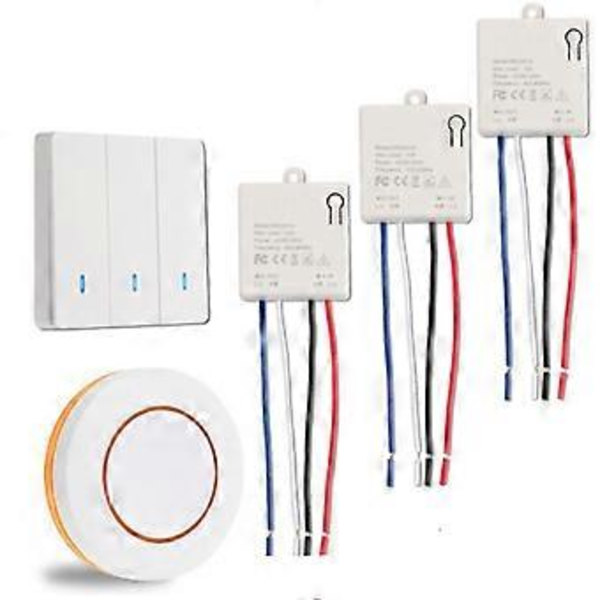 RF 433Mhz Trådlös Smart Switch 220V Smart LED-lampa Fläktbrytare Med Fjärrkontroll Mini Relämottagare Väggpanelbrytare