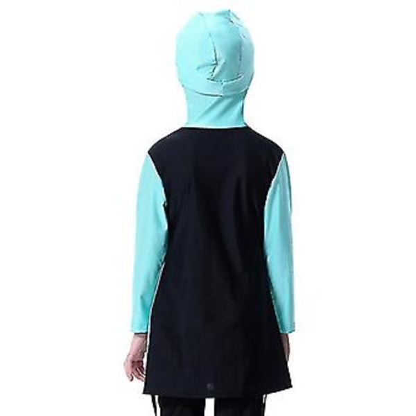 Barn Flickor Muslimsk Islamisk Baddräkt Simdräkt Blygsam Burkini Heltäckande Hög Kvalitet (12-13 År Ljusgrön)