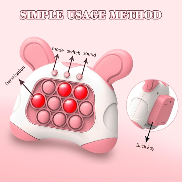 1 kpl Pink Portable Decompression Game, Elektroninen Fidget-peli, Puz*