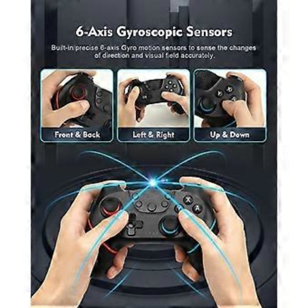 Switch ControllerPro -ohjain Switchille/Switch Litelle/Switch OLEDille, Switch-kaukosäädinohjain peliohjain, säädettävä Turbo ja kaksoisvärinä