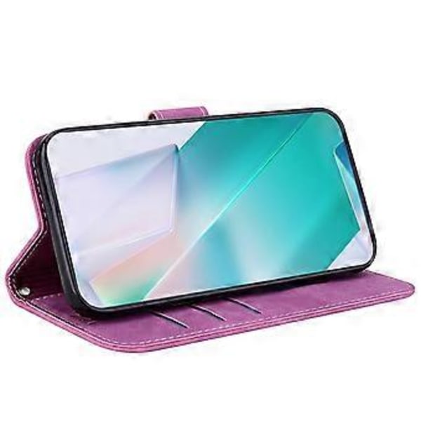 Mobilfodral för Motorola Edge 40 Neo 5g - Söt Tiger Tryckt PU-Läder Flip Cover (Rosa)