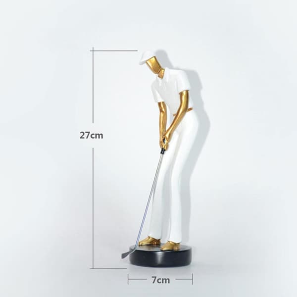 Golfspiller Statue Figurine Golf Skulptur Dekor Moderne Interiør Stue