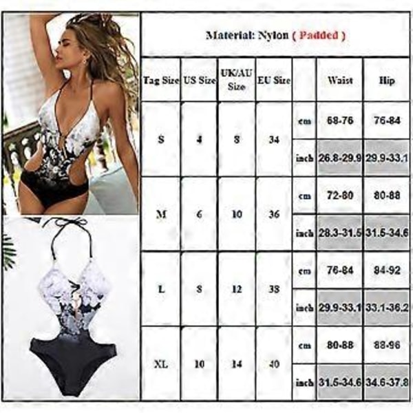 Dame Paddet Monokini Badetøj En-delt Udsnit Badetøj Strand Badetøj (M)