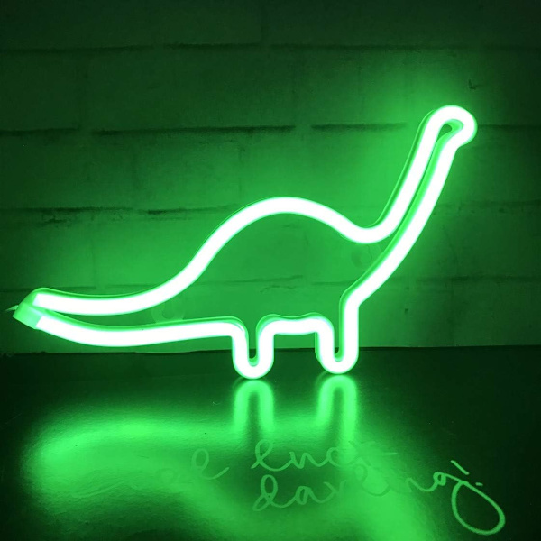 Neonljusskylt, Dinosaurie Dekorlampa Väggkonstskylt för Barnpresent