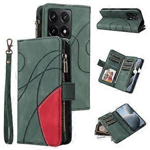 KT Multi-Function Series-5 Til Xiaomi 14T Etui Lynlås Pung Læder Telefon Cover Stativ (Style D)
