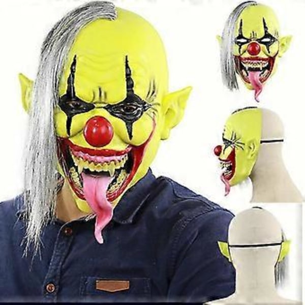 Joker mask Halloween Dekoration Ond Clown Läskig Helmask Skräck Cosplay Party Fancy Kostym Rekvisita
