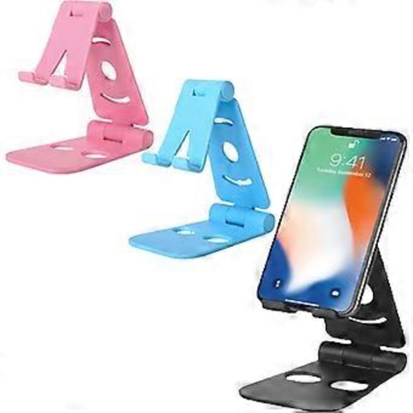 3-pack Monterad Vikbar Telefonhållare, Justerbar Vinkel Skrivbordsmobiltelefonstativ, Kompatibel med Apple Samsung/Huawei/och Andra Smartphones (4-9.7 tum)