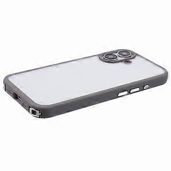 Skal till iPhone 16 TPU+PC Kristallklart Baksidesskydd med Hål för Snodd (Stil A)