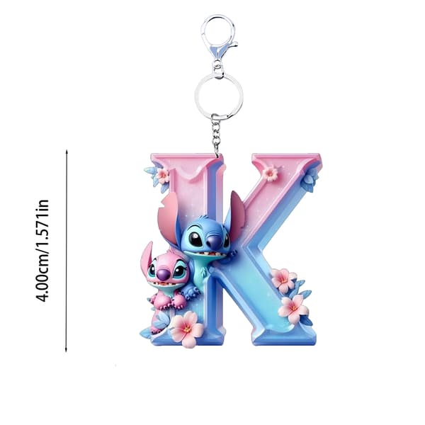 Stitch “J” Akrylnøkkelring, Nøkkelring for par