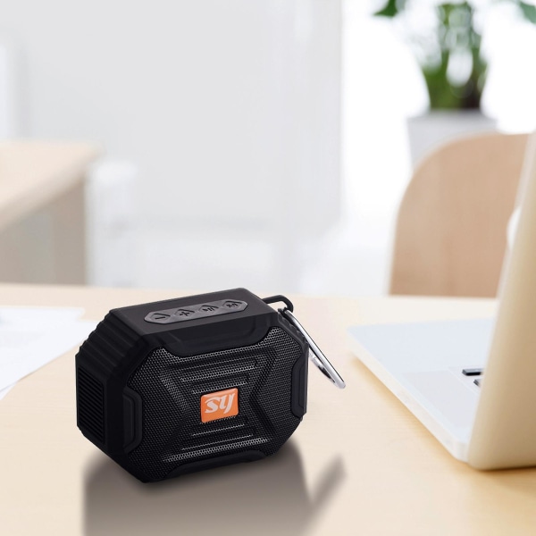 Bluetooth-högtalare utomhus bärbar subwoofer, bärbar trådlös duschhögtalare, trådlös stereo, Ipx 6 trådlös Bluetooth-högtalare Black