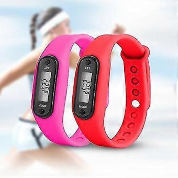 Run Step -rannekello, askelmittari, kalorilaskuri, digitaalinen LCD-kävelymatkan urheilukello, kuntomittari (violetti)