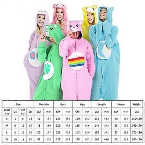 Bjørne Onesie Pyjamas Cosplay Dyre Hjemmetøj Natdragt Jumpsuit Kostume Til Kvinder Mænd (XL Pink)