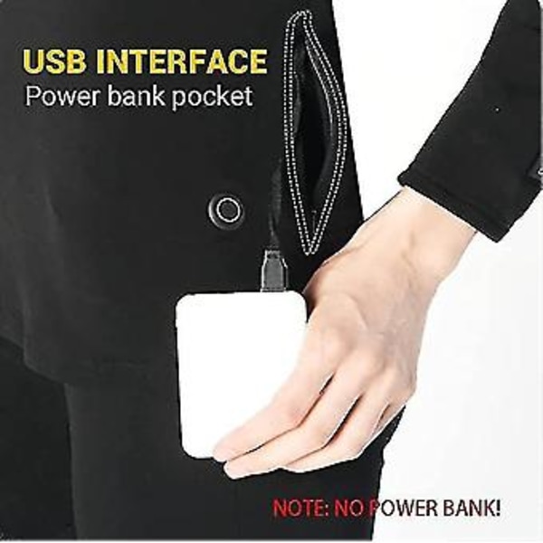 Uppvärmda Underkläder för Män Vinter Usb Elektrisk Uppvärmningsdräkt Skidtoppar Byxor S Byxa