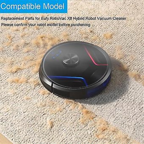 Robovac X8 Hybrid -robotti-imurin HEPA-suodattimet, sivuharjat, moppi-liinat ja vaihto-osat ( )