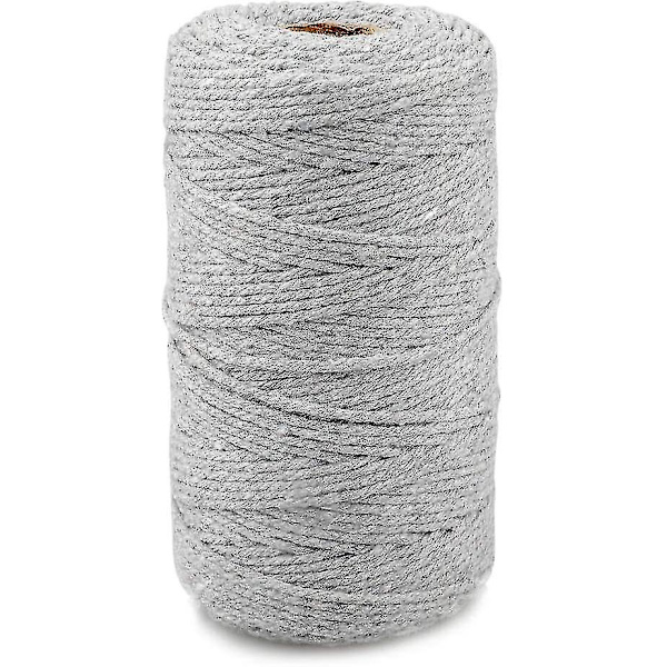 3 mm Makramé-snöre Kompatibla Hantverk 100 m Beige Bomull Makramé Hantverkssnöre Rep Kompatibel Vägg Hängande Växt Hängare Stickning.3MMx100M.Grå