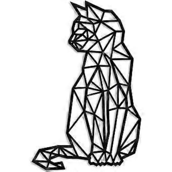 40 cm katt - Träväggdekor - Katt - Väggdekor - Minimalistisk väggdekor