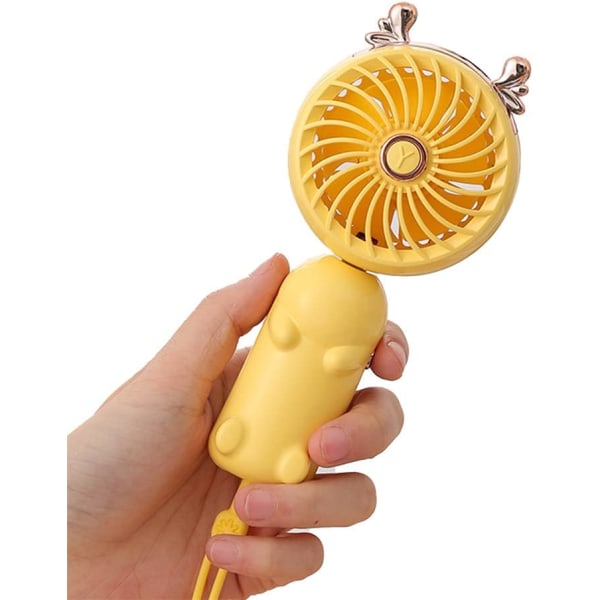Mini USB Portable Fläkt (Yellow Deer Antler) med uppladdningsbar batt
