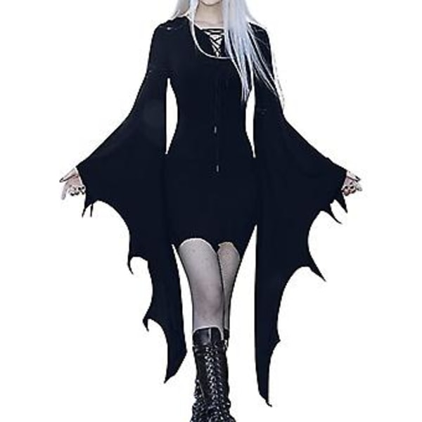 Halloween Bat Sleeve Bandage Klänning Ingen Fading Och Icke-klibbig För Cosplay Party Tillbehör (3XL Marinblå)