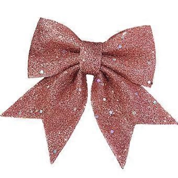 2/10 stk/sæt Glitter Store Sløjfer Juletræ Sløjfe Pynt Gave Hotel Mall Jul Dekoration (10 stk Pink)