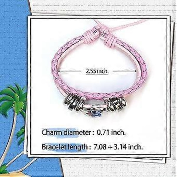 Lilo och Stitch Charm Armband, Snyggt Läderpärl Smycke för Kvinnor och Flickor, Perfekt Stitch Födelsedagspresent