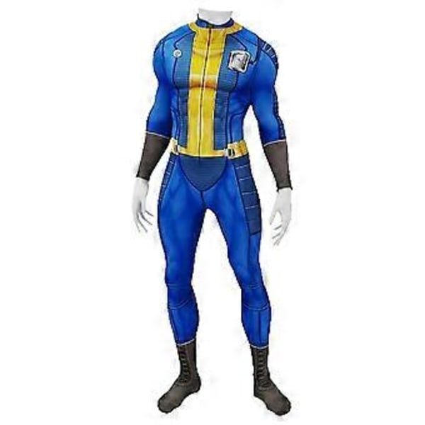 Fallout 4 Vault Cosplay Kostym Bodysuit Män Party Maskerad Jumpsuit (XS)