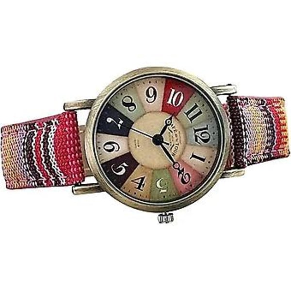 Multifarvet Regnbue Mønster Ure, Børne Quirky Boho Hippie Ur, Fantastiske Ure Gave Til Kvinder Pige, PU Læder Vævet Rem Ure