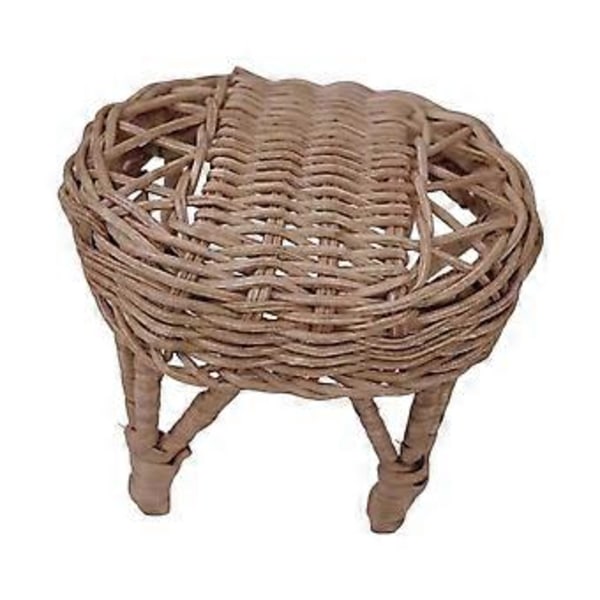 1/12 Dukkehus Rattan Stol Miniature Model Dekoration Realistisk Tilbehør Mini Havestol til Sceneindretning Fint Håndværk (7cmx9cm)