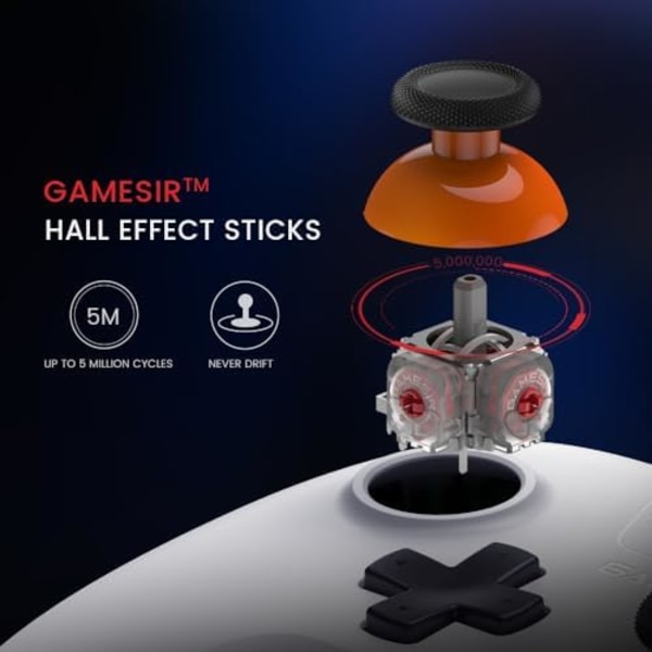 Lätt 2.4g trådlös handkontroll för Windows PC, iPhone, Android, Switch & Steam Deck, Bluetooth handkontroll Gamepad med Ha