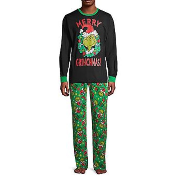Grinch-familjen Matchande Julpyjamas Sovkläder Nattkläder Julpyjamas Set (M Herr)