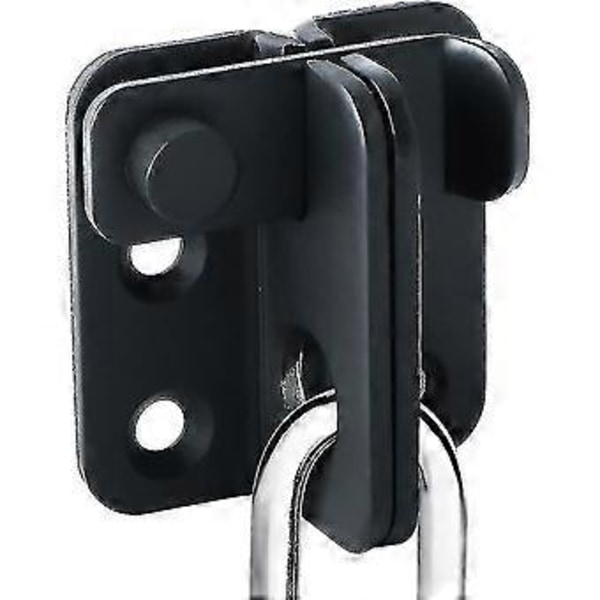 2x Skjutdörr Lås Hänglås Hasp Dörrlås Spärr Spänne Lås Stöldskyddskrok, Rostfritt Stål Matt Svart Finish -gt