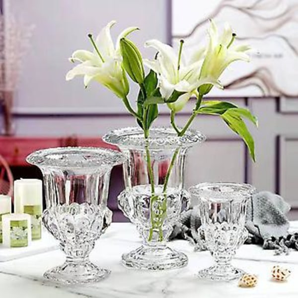 Krystal Blomsterarrangement Vase Dekoration Vintage Glas Multistørrelser til Bryllupper og Begivenheder ( )